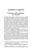 L'assurance-soins médicaux aux Pays-Bas