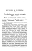 Procedimientos en materia de despido: III, U.R.S.S.