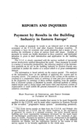 Payment by results in the building industry in Eastern Europe