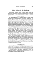 Native labour in the Rhodesias