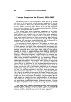 Labour inspection in Poland: 1928-1933