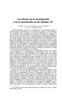 Los efectos de la mecanización y de la automación en las oficinas: II