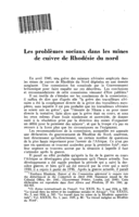 Les problèmes sociaux dans les mines de cuivre de Rhodésie du nord