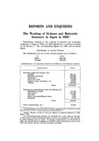 The working of sickness and maternity insurance in Japan in 1934