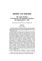 The legal position of commercial and industrial travellers and representatives: III