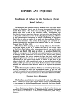 Conditions of labour in the Surabaya (Java) metal industry