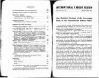 One hundred sessions of the Governing Body of the International Labour Office