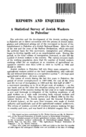 A statistical survey of Jewish workers in Palestine