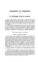 Le chômage dans le monde
