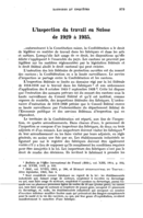 L'inspection du travail en Suisse de 1929 à 1935
