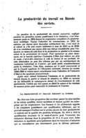 La productivité du travail en Russie des Soviets