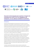 Grupo de acción conjunta para examinar el impacto de la pandemia de COVID-19 en los trabajadores del transporte y en las cadenas mundiales de suministro