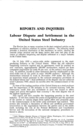 Labour dispute and settlement in the United States steel industry