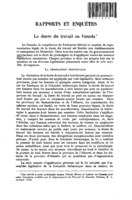 La durée du travail au Canada