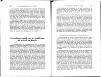 La politique agraire et les problèmes du travail au Kenya