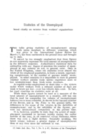 Statistics of the unemployed based chiefly on returns from workers' organisations