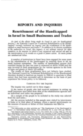 Resettlement of the handicapped in Israel in small businesses and trades