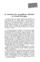 Le transfert des travailleurs irlandais en Grande-Bretagne