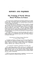 The training of North African metal workers in France