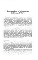 Repercussions of a reduction in hours of work