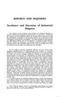 Incidence and duration of industrial disputes