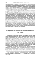 L'inspection du travail au Nouveau-Brunswick en 1922