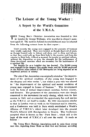 The leisure of the young workers: a report by the World's Committee of the Y.M.C.A.