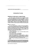 Experience of social pacts in western Europe