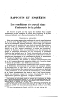 Les conditions de travail dans l'industrie de la pêche