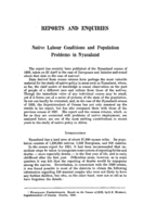 Native labour conditions and population problems in Nyasaland