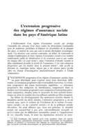 L'extension progressive des régimes d'assurance sociale dans les pays d'Amérique latine