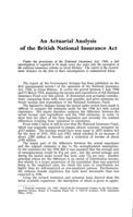An actuarial analysis of the British national insurance act