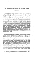 Le chômage en Russie de 1917 à 1925