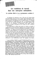 Les conditions de travail dans une entreprise rationalisée: le système Bat'a et ses conséquences sociales. I