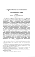 Les procédures de licenciement: VIII Argentine et IX Japon