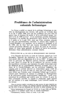 Problèmes de l'administration coloniale britannique