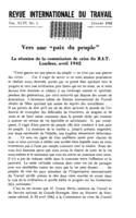 Vers une "paix du peuple": la réunion de la commission de crise du B.I.T., Londres, avril 1942