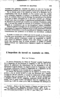 L'inspection du travail en Australie en 1924
