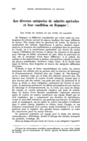 Les diverses catégories de salariés agricoles et leur condition en Espagne