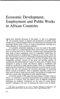 Economic development, employment and public works in African countries