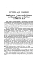 Employment prospects of children and young people in the near and Middle East