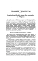 La planificación del desarrollo económico en Filipinas