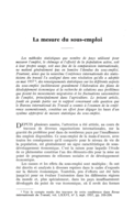 La mesure du sous-emploi