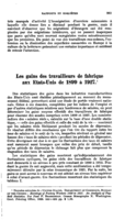 Les gains des travailleurs de fabrique aux Etats-Unis de 1899 à 1927