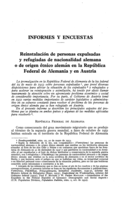 Reinstalación de personas expulsadas y refugiadas de nacionalidad alemana o de origen étnico alemán en la República Federal de Alemania y en Austria