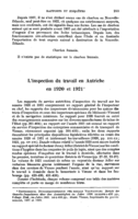L'inspection du travail en Autriche en 1920 et 1921