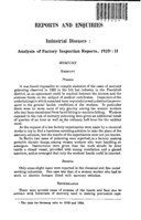 Industrial diseases: analysis of factory inspection reports, 1923. II