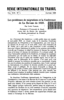 Les problèmes de migrations et la Conférence de La Havane de 1928
