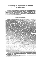 Le chômage et le placement en Norvège en 1925-1926