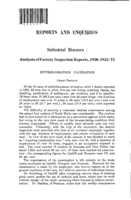 Industrial diseases: analysis of factory inspection reports, 1920-1922. VI